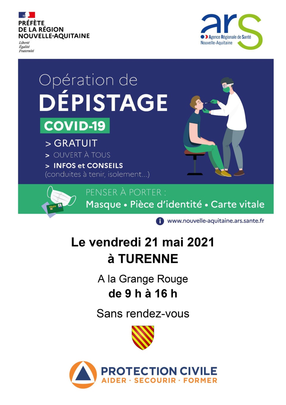 Dépistage COVID-19 à TURENNE
