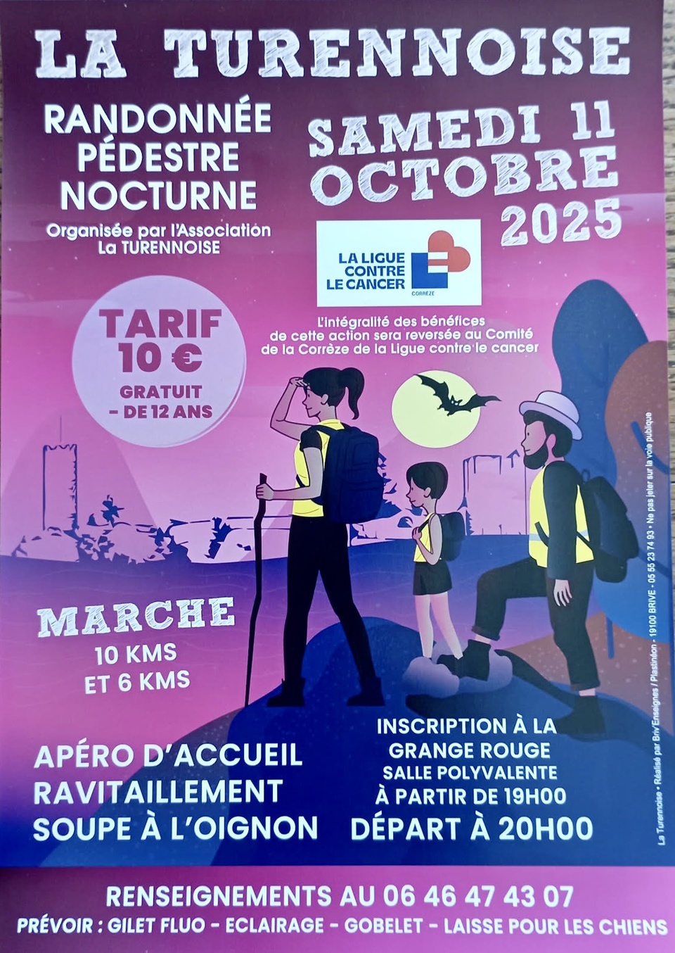 Randonnée pédestre nocturne La Turennoise Randonnée pédestre nocturne La Turennoise