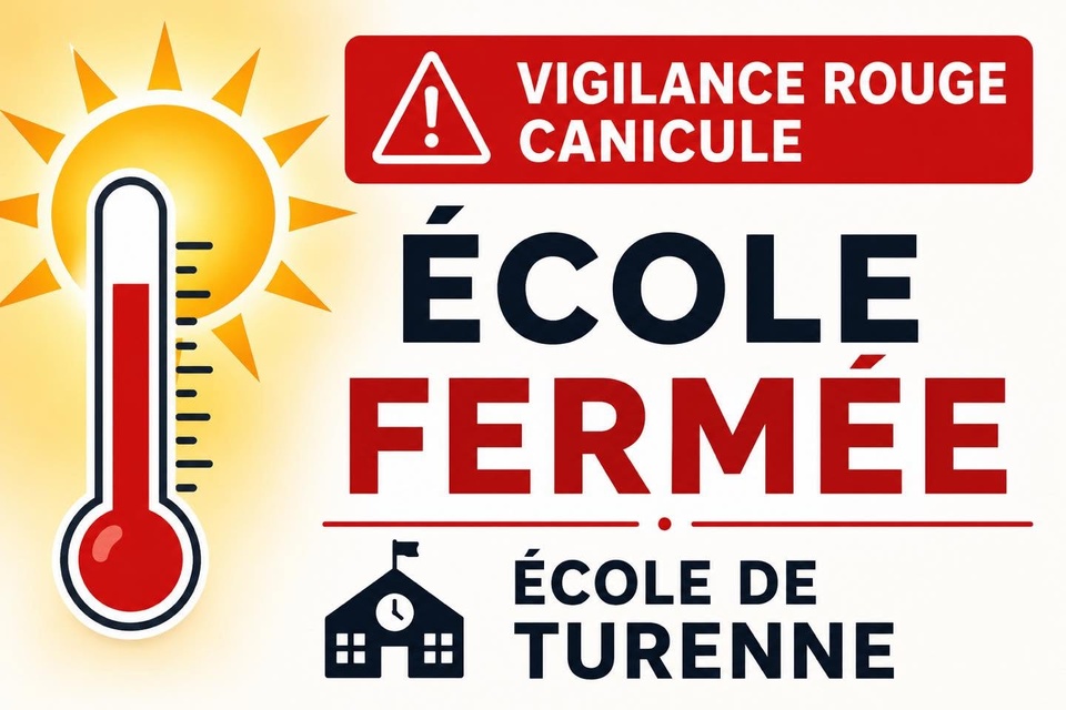 Vigilance rouge canicule - Fermeture exceptionnelle de l'école Vigilance rouge canicule - Fermeture exceptionnelle de l'école