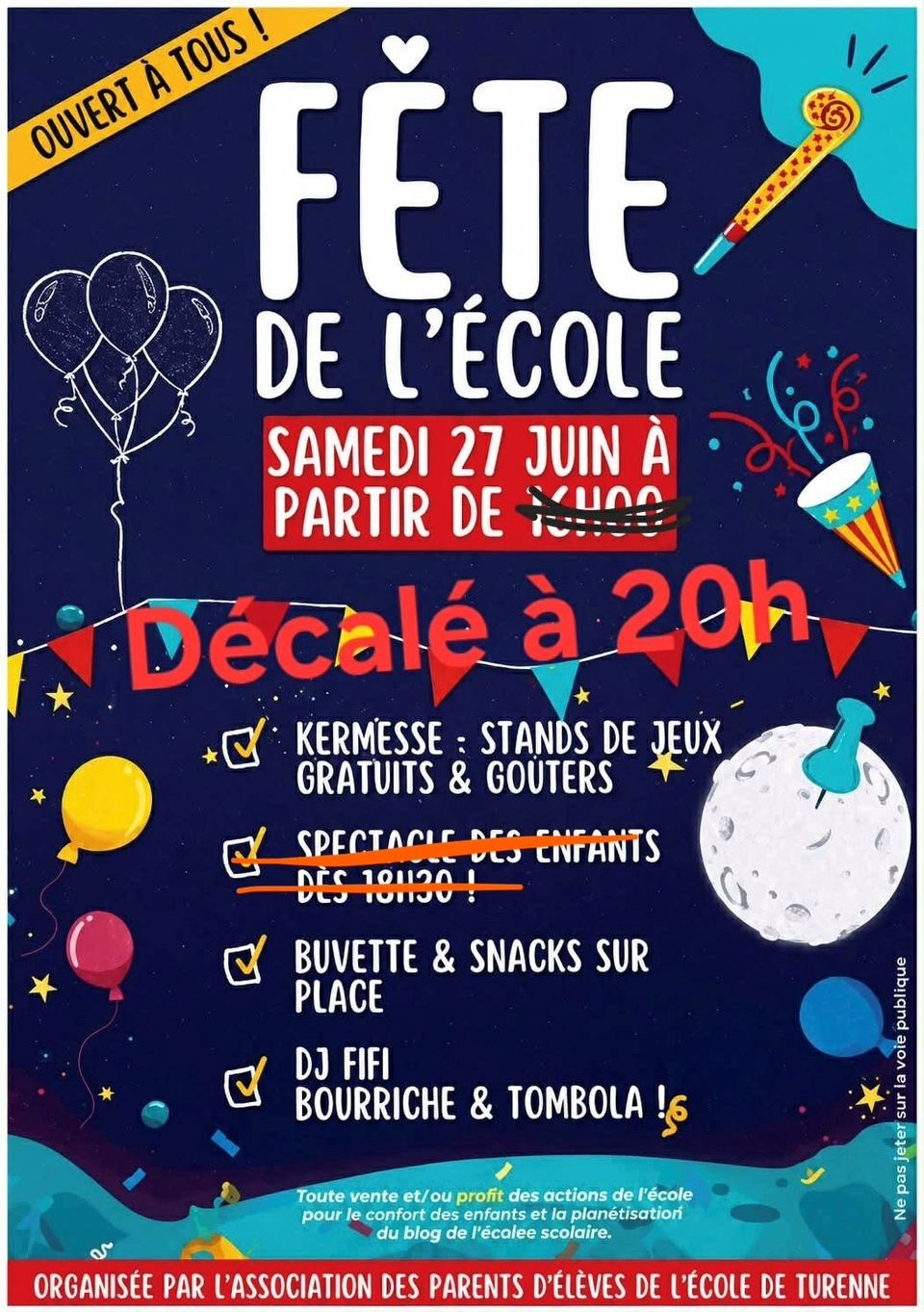 ADAPTATION ORGANISATION FETE DE L'ECOLE