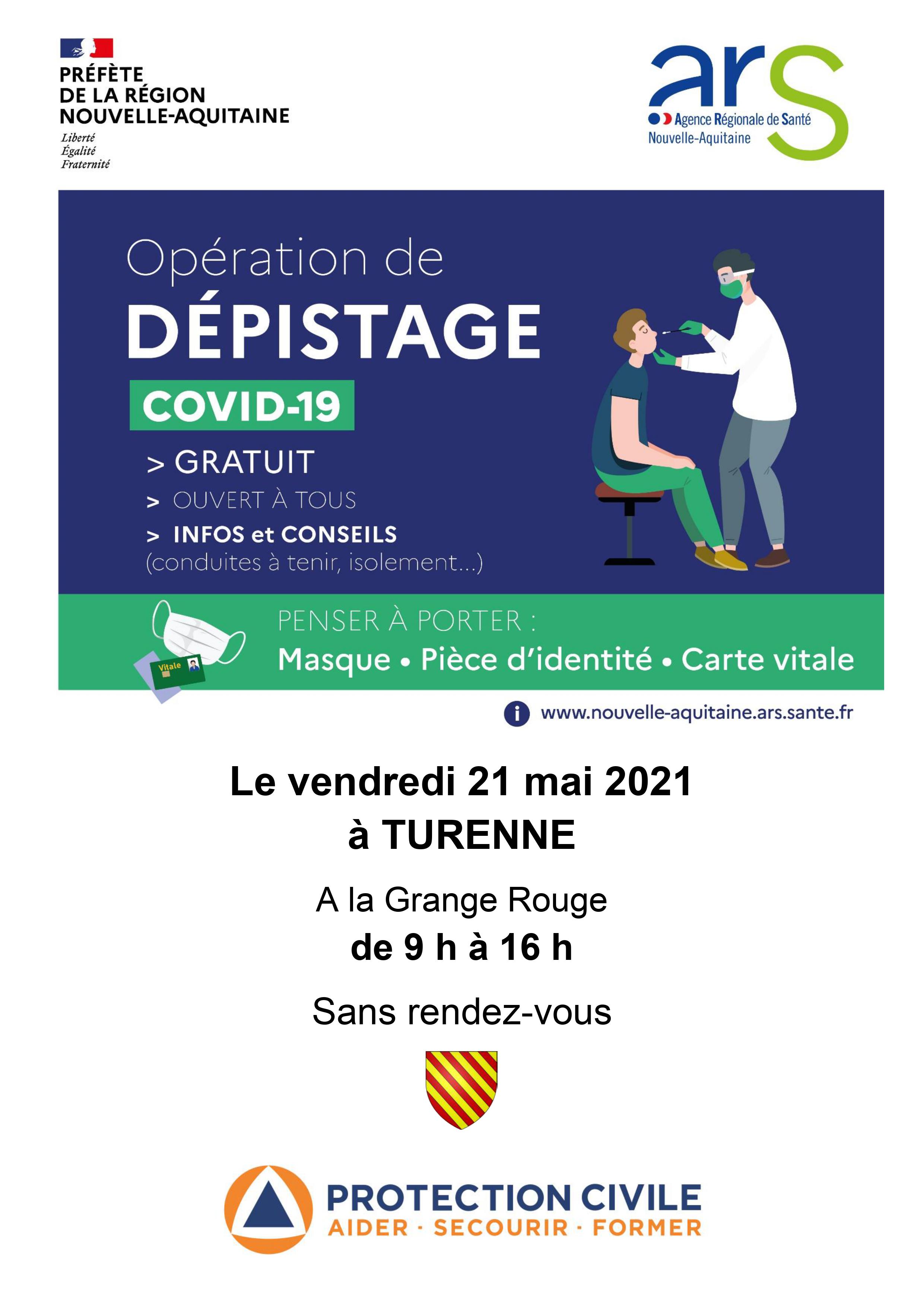 Dépistage COVID-19 à TURENNE