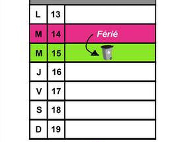 Report de la collecte des déchets du 14 juillet