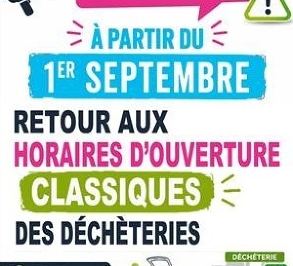 Déchetterie : fin des horaires d'été